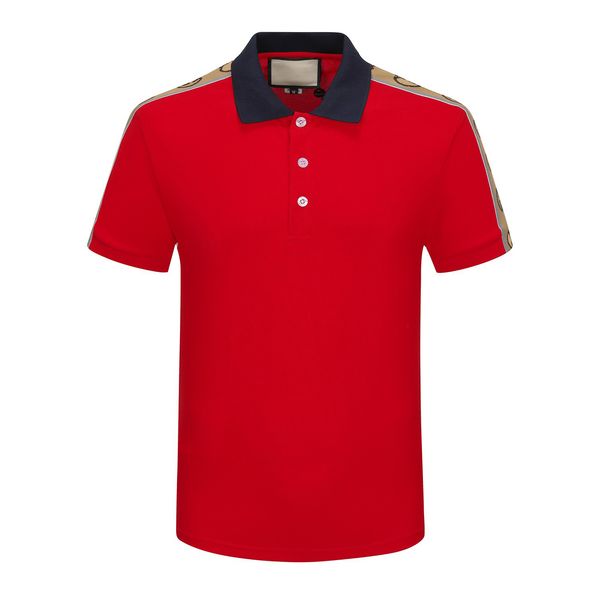 

luxurys designers summer men's polos women's drees fashion cotton polo shirt men turn down collar casual social style giraffe bran, White;black