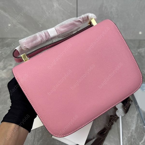 

Top designer bag luxurys handbags women Fashion crossbody bag Epsom leather palm pattern classic flap bag handmade wax line luxury retro stewardess 10A pink lady bag, 10