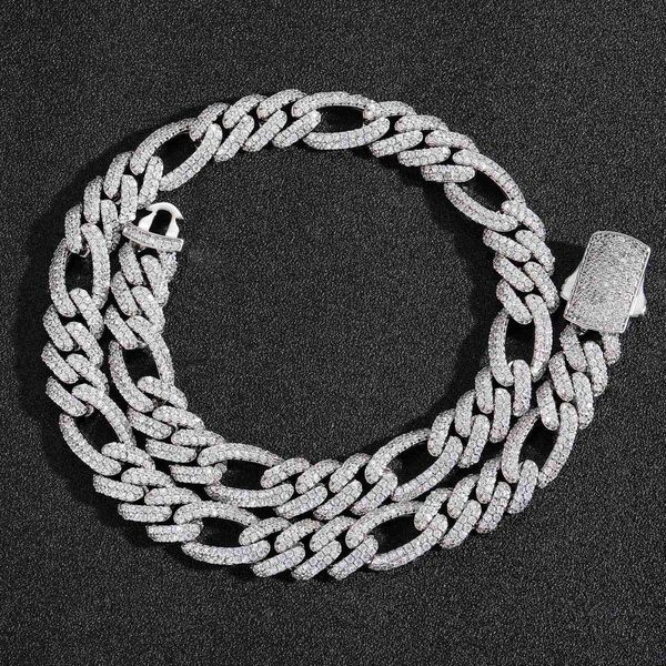 

fine jewelry 12mm hip hop 925 sterling silver vvs moissanite diamond iced out miami cuban link chain necklace for men