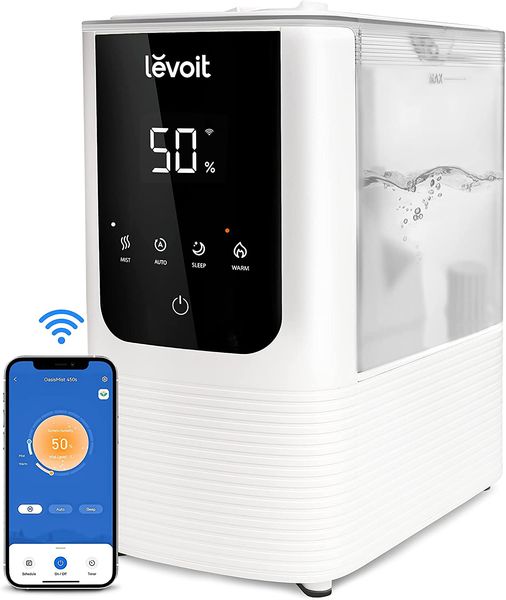 

levoit oasismist smart cool and warm mist humidifiers for bedroom large room home auto customized humidity ultrasonic fill