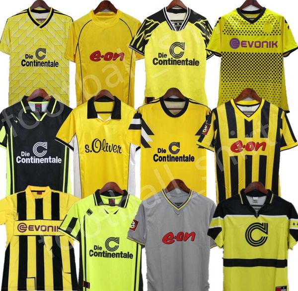 

dortmund retro soccer jerseys 1988 1989 1994 1995 1996 1997 1998 #9 #8 #7 m.gotze lewandowski vintage football shirt reus borussia moller 88, Black;yellow
