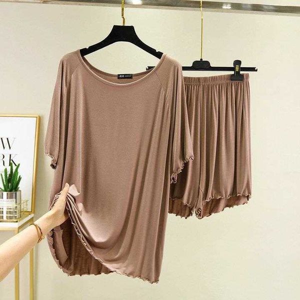 

internet celebrity live broadcast solid color flying edge short sleeve large