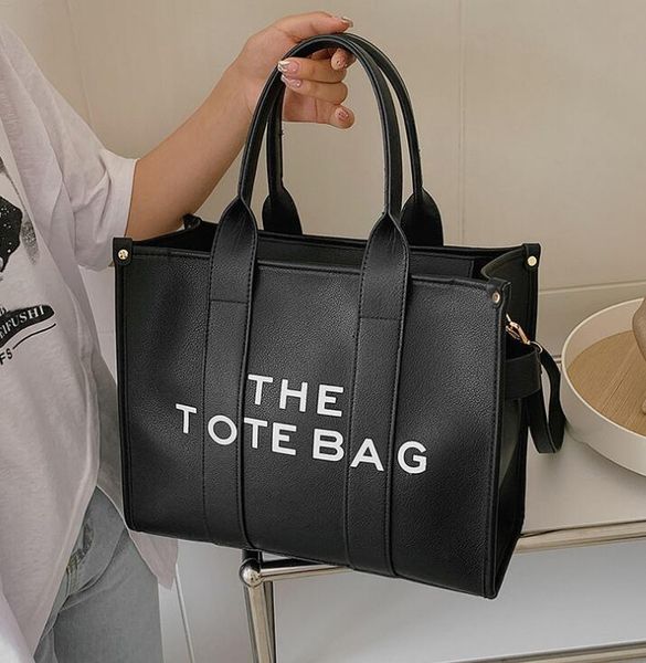 

designer marc the tote bag women handbag shoulder bag canvas crossbody shopping luxury fashion totes bags black large handbags purse j002, Black;red