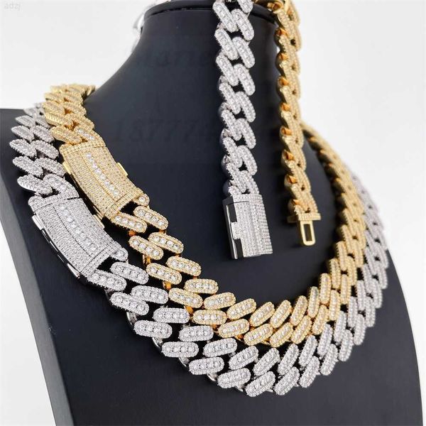 

factory price 15mm width s925 with vvs moissanite diamond custom or name cuban link chain icedout cuban chain, Silver