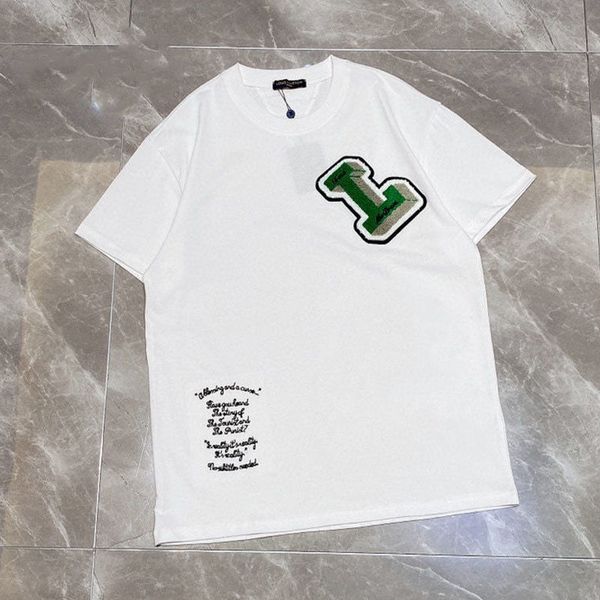 Designer Letter Graphic Printing Cotton T-Shirt For Men And Women 0eb5