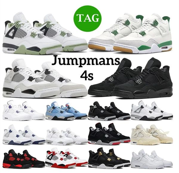 

Jumpman 4 4s Men Women BasketBall Shoes Pine Green Military Black Cat Red Thunder White Oreo UNC Blue Sail Bred Infrared Cement Seafoam Mens Trainers Sports Sneakers, #1