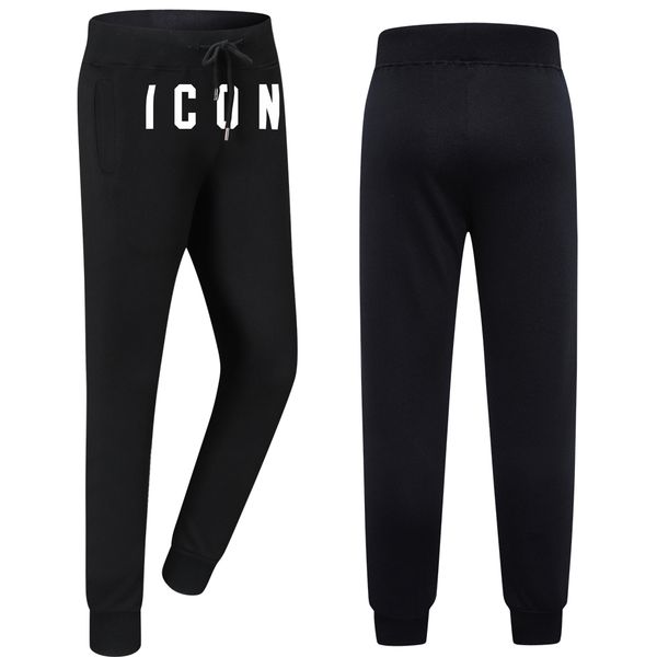 

dsq icond2 leisure fashion trend simple classic letter print couple sports pants dsq icon street fashion round neck cotton pants wk003, Black