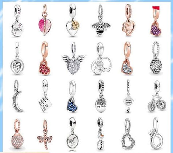 

beautiful pandora 925 silver wings loose beads diy charm love beads necklace heart string bracelet accessories, Black
