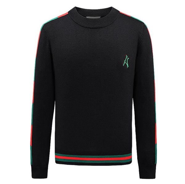 

2023 winter men's brand sweater knitted wool warm slim pullover sweater business casual crew neck long sleeve premium cashmere sweater, White;black