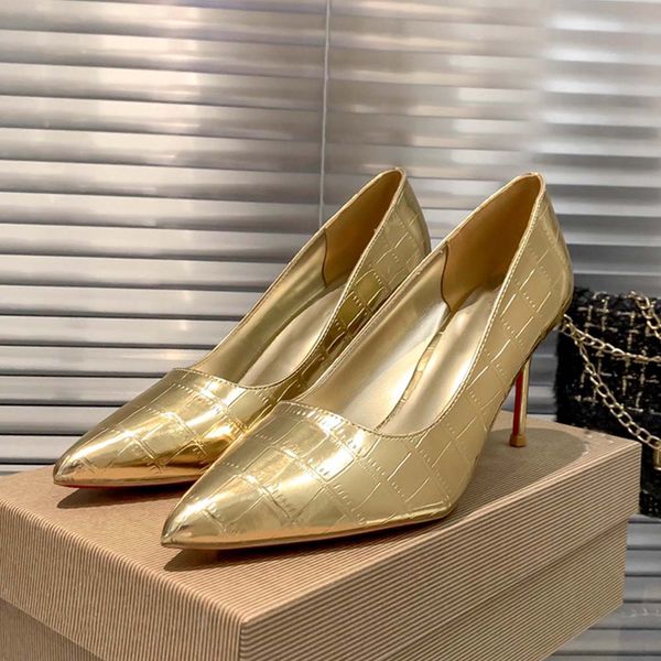 

luxury brand high heel single shoes pointed thin high heels 2023 spring new versatile fairy style simple solid color shoes, Black