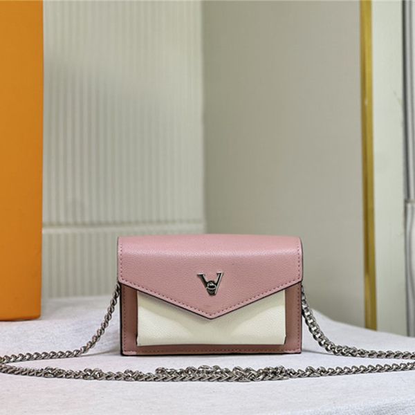 

designer luxury bags m63471 pochette lock me chain black leather shoulder bags luis crossbody women handbags purses