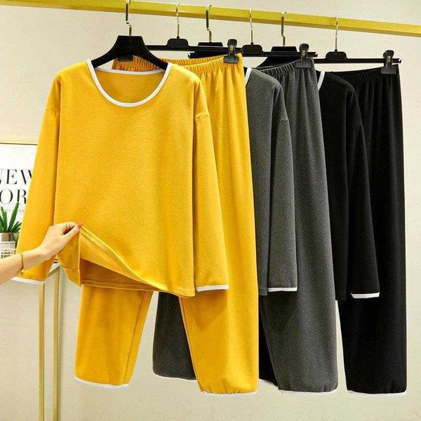 

dralon heating thermal underwear womens pajamas fleece long sleeve suit loose