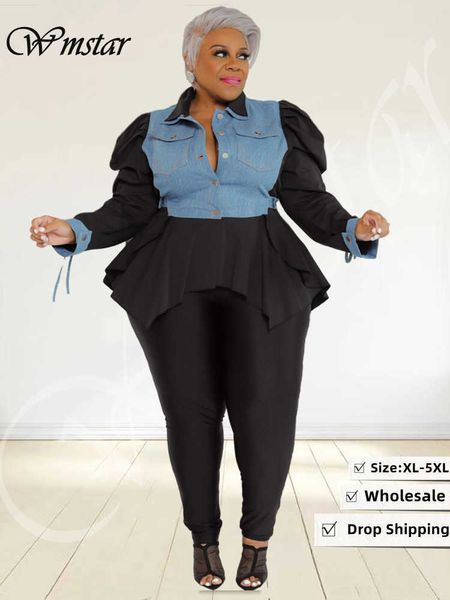 

rukas plus size two piece outfits women solid patchwork puff sleeve leggings sets fashion matching suit wholesale dropshipping, Black