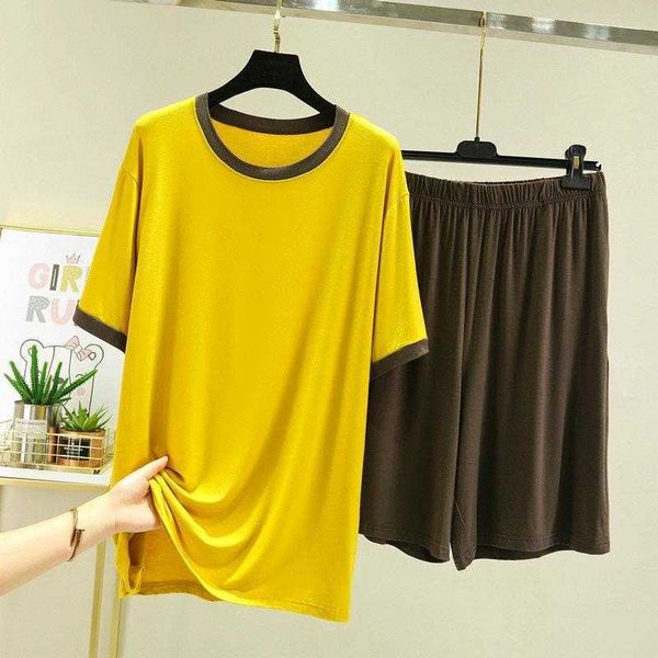 

summer thin loose large size contrast color short sleeve shorts men and women