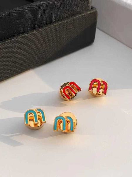 

charm designer 2022 new letter earrings enamel colored m girl heart premium light luxury xukv, Golden