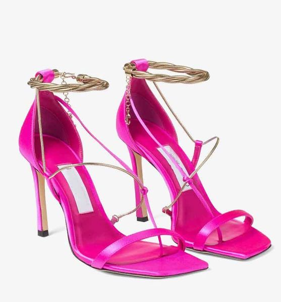 

factory sales women oriana sandals shoes gold chains vamps ankles lady stiletto high heels party wedding dress lady pumps with box, Black
