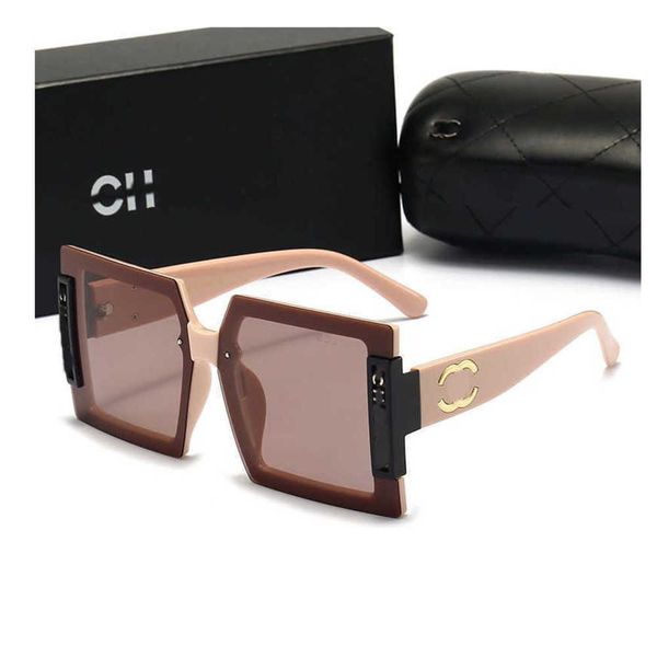 

new summe brand luxury channel sunglasses sunglass square trendy women's sunscreen temperament polarized uv proof strong light glasses, White;black