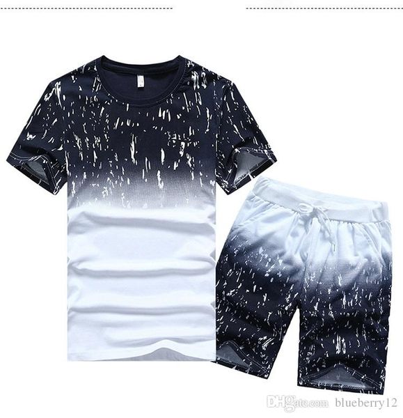 

4xl fashion casual sport tracksuits short sleeve thin summer mens short sleeve t-shirt mens home wear suits, Gray
