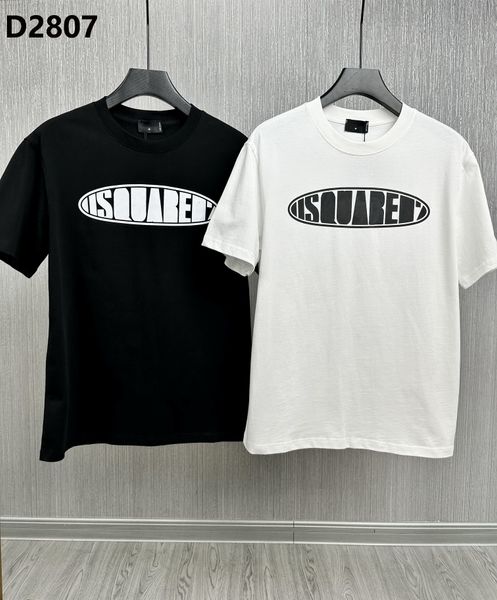 

23ss brand men t-shirt designer d2 mens polo shirt luxury dsquare print shorts o-neck short sleeve men's shirts dt2807, White;black