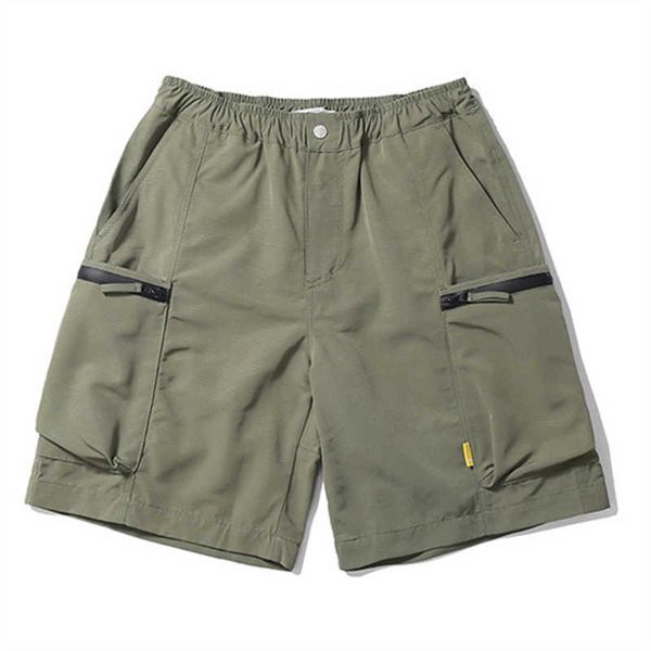 

men's shorts men techwear cargo pants summer tactical multi pocket knee length short joggers sports fashion zipper baggy basketball p23, White;black