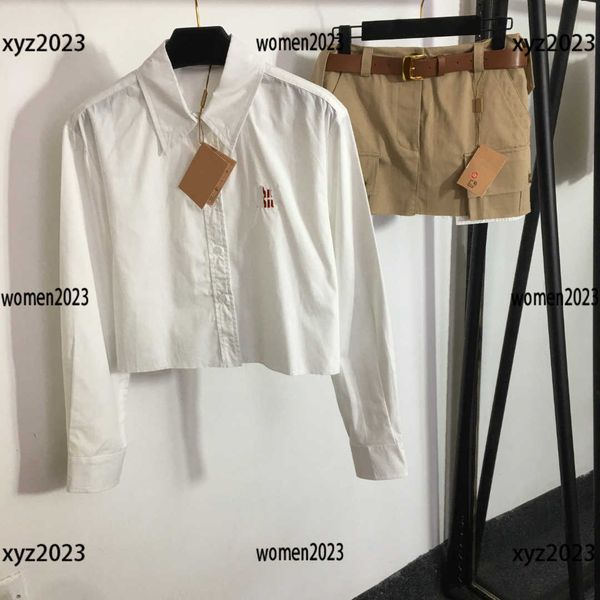 

summer skirt set women casual suit designer dress two piece set solid color shirts and miniskirts new arrival, White