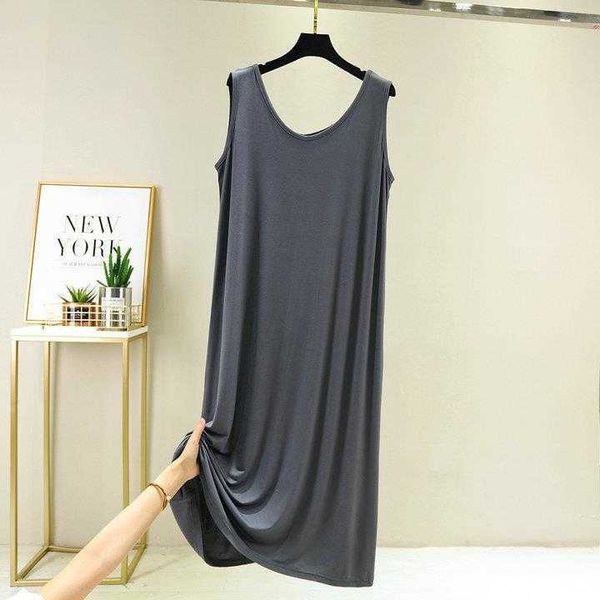 

summer womens camisole modal cotton nightdress sleeveless mid length dress