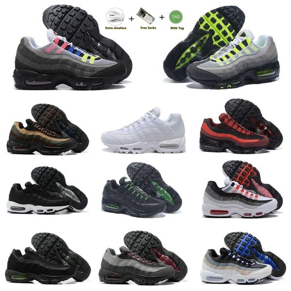 

trainers 95 mens running sports shoes airmaxs 95s classic og triple solar red black white club neon cork greedy dark smoke grey 20th anniver