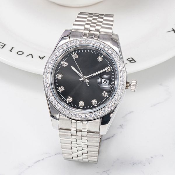 

watchs 41mm 36mm 3135 movement watch automatic mechanical mens womens bezel stainless steel diamond lady waterproof luminous wrist designer, Slivery;brown