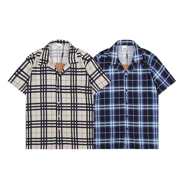 

nigrity mens casual shirt plaid polo collar fashion classic comfortable burrerys mens short sleeve business camisas de hombre shirt -xxxl, White;black