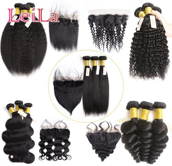 

brazilian malaysian virgin hair 13x4 lace frontal closure with 3 bundles silky straight peruvian unprocessed virgin human hair wit4566376, Black;brown