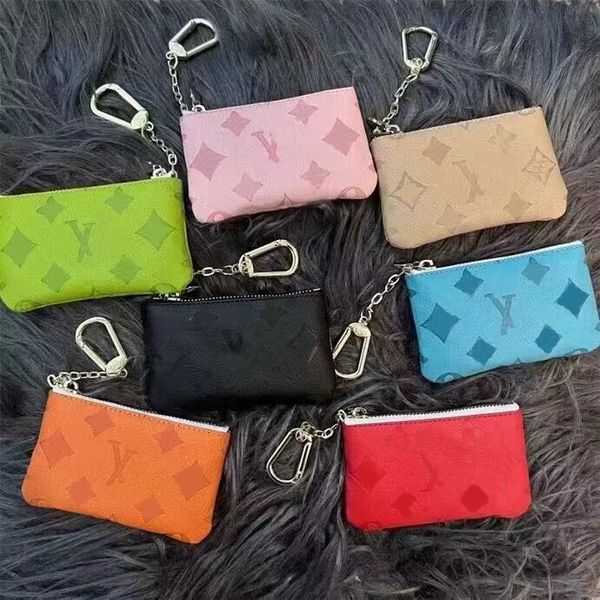

2023 hig quality luxury design portable key p0uch wallet classic man/women coin purse chain bag with dust bag and box sfdjhj, Red;black