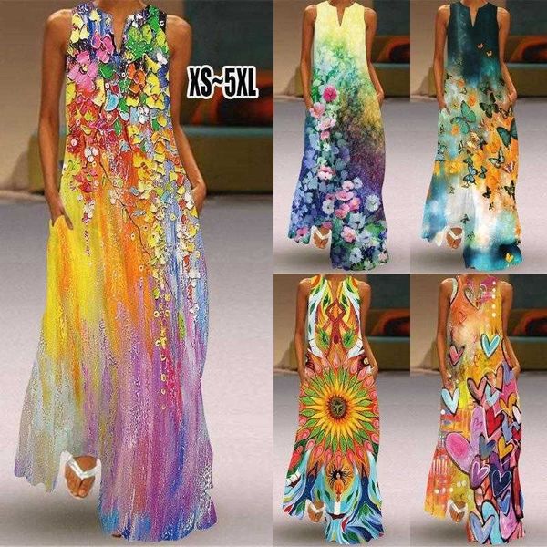 

womens sleeveless long dress v neck lavender vintage printed, Black;gray