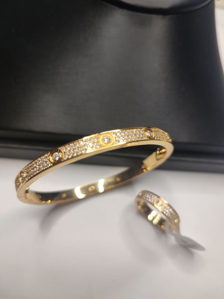 

love bracelet designer jewelry gold cuff screw bracelets bangles set fashion full diamond jewelry for men women mother day couple party wedd, Black