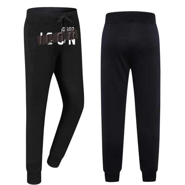 

dsq icond2 leisure fashion trend simple classic letter print couple sports pants dsq icon street fashion round neck cotton pants wk909, Black