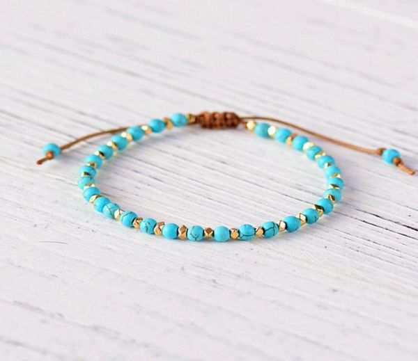 

charm bracelets boho 4mm blue friendship bracelet cut surface metal beads adjustable women 2021 jewelry men bracele5584725, Golden;silver
