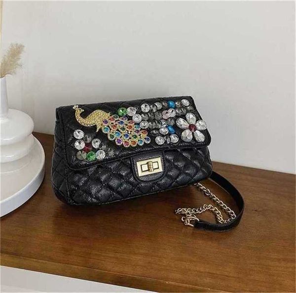 

luxury designer new women's handbag rhinestone lingge style inlaid