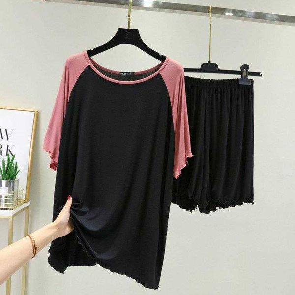 

spring and summer modal cotton round neck short sleeve shorts home wear suit