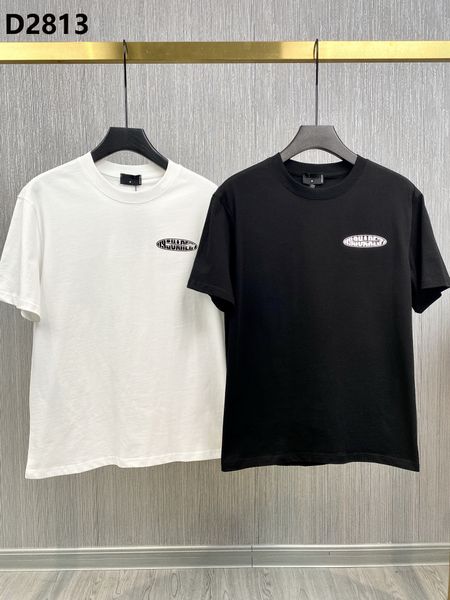 

23ss brand men t-shirt designer d2 mens polo shirt luxury dsquare print shorts o-neck short sleeve men's shirts dt2813, White;black