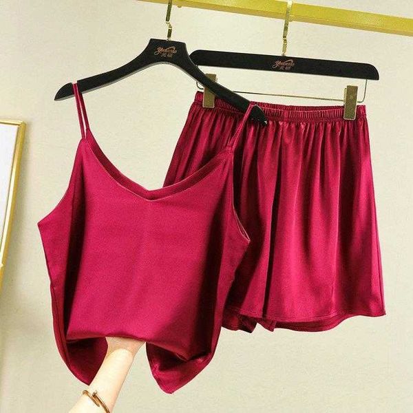 

suspender pajamas womens spring and summer thin satin silky ice silk home