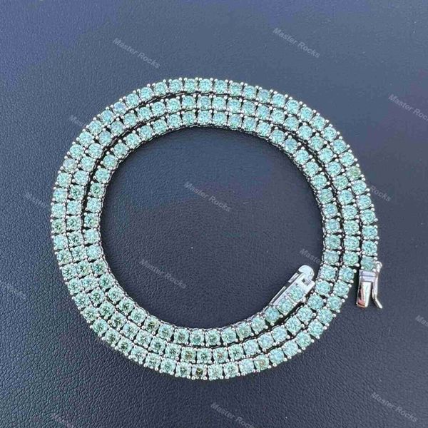 

tennis for men 925 sterling silver moissanite tennis chain 5mm women's blue vvs diamond colorful moissanite tennis chain