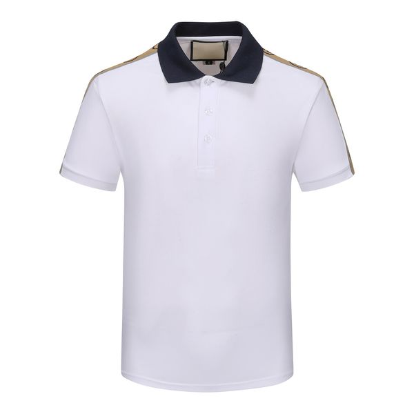 

2023 designer stripe polo shirt t shirts snake polos bee floral mens high street fashion horse polo luxury t-shirt#8558, White;black