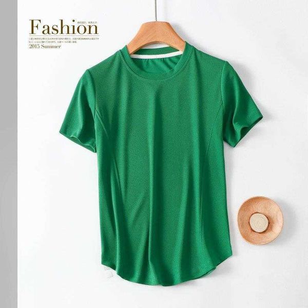 

ice silk thin womens blouses cotton round neck patchwork short sleeved t shirt, White