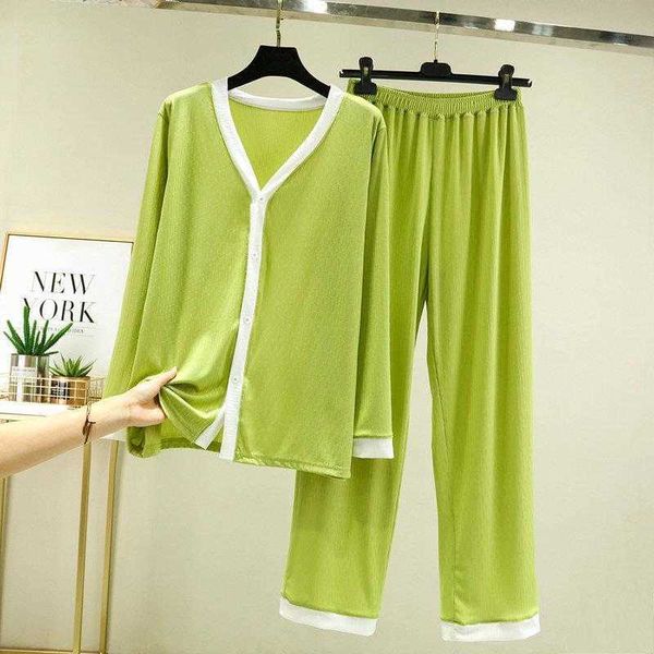 

v neck wide brimmed casual home pajamas suit spring summer loose suitable for