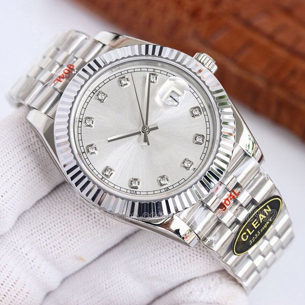 

orologio mens luxury watches ice blue dial jubilee bracelet lady woman diamond dial sapphire 3235 movement 41mm jubilee water resistant wris, Slivery;brown