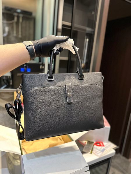 

office briefcase brand men's shoulder bag black leather brand handbag business men's computer bag messenger bag