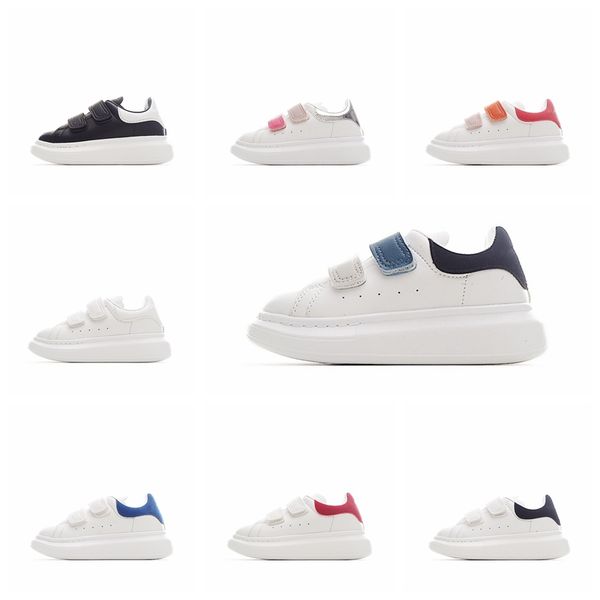 

Designer Kids Shoes for Boy Girls Leather Outdoor Youth Basketball Sneakers 3M Reflective Black White Veet Toddler Thick Soled Flat Height Increasing Casual, #2