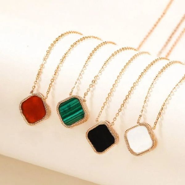 

100% silver fashion classic leaf clover necklaces pendants magic mother-of-pearl flower cleef 18k fill necklace for women&girl valentine&#03