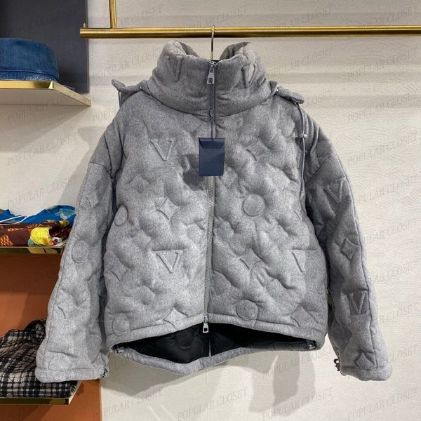 

Men' Jackets Mens Grey Parka Coats Jacket Womens Winter Down Embossed Letter Flower Super Thick Warm Fashion Outwear Clothes Couple Windbreaker Coat -XL B2YE