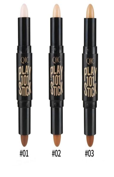 

qic highlighter contour stick concealer bar double head waterproof highlight sticks stereo facial brightening pen makeup3332216