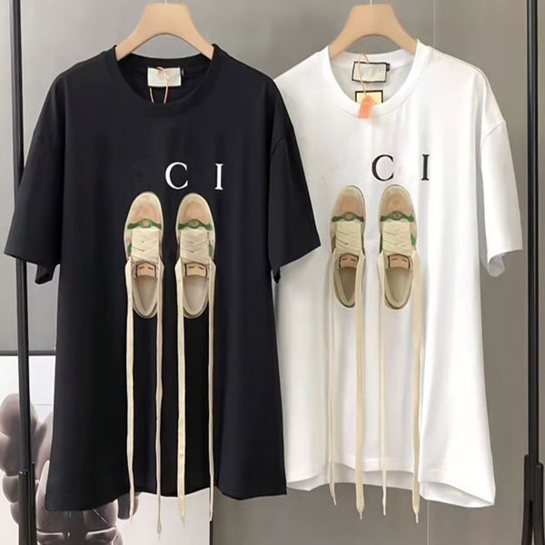 

italy designer brands xxxl shirts mens womans fashion cotton g letter european sports shoes graphic print black white round neck classics uc